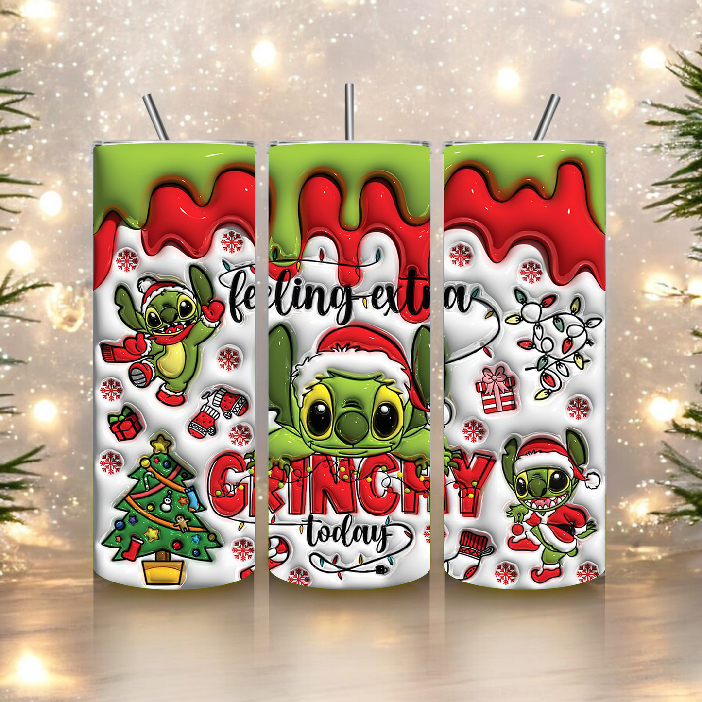Feeling Grinchy Stitch Tumbler
