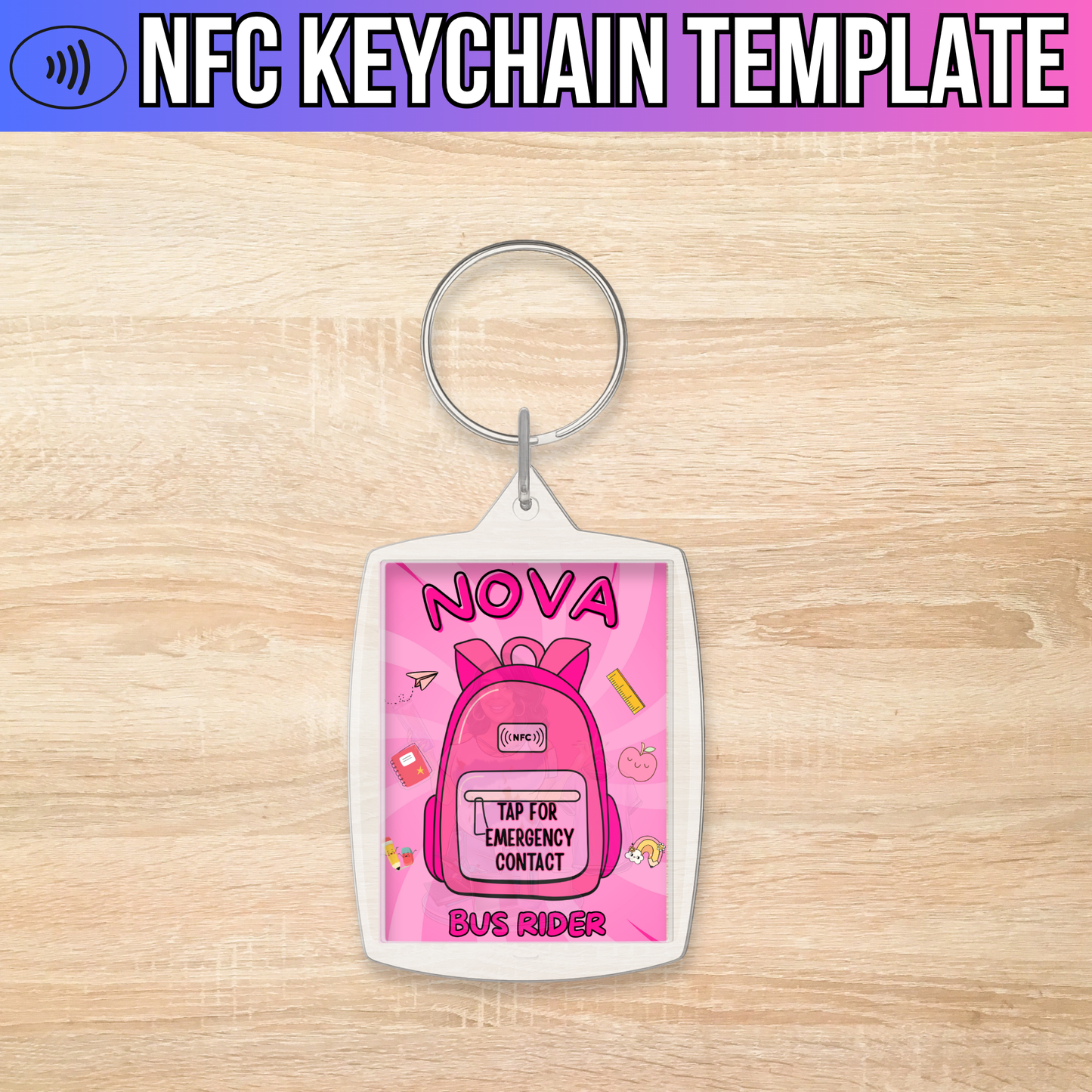 NFC Keychain Template (Pink)
