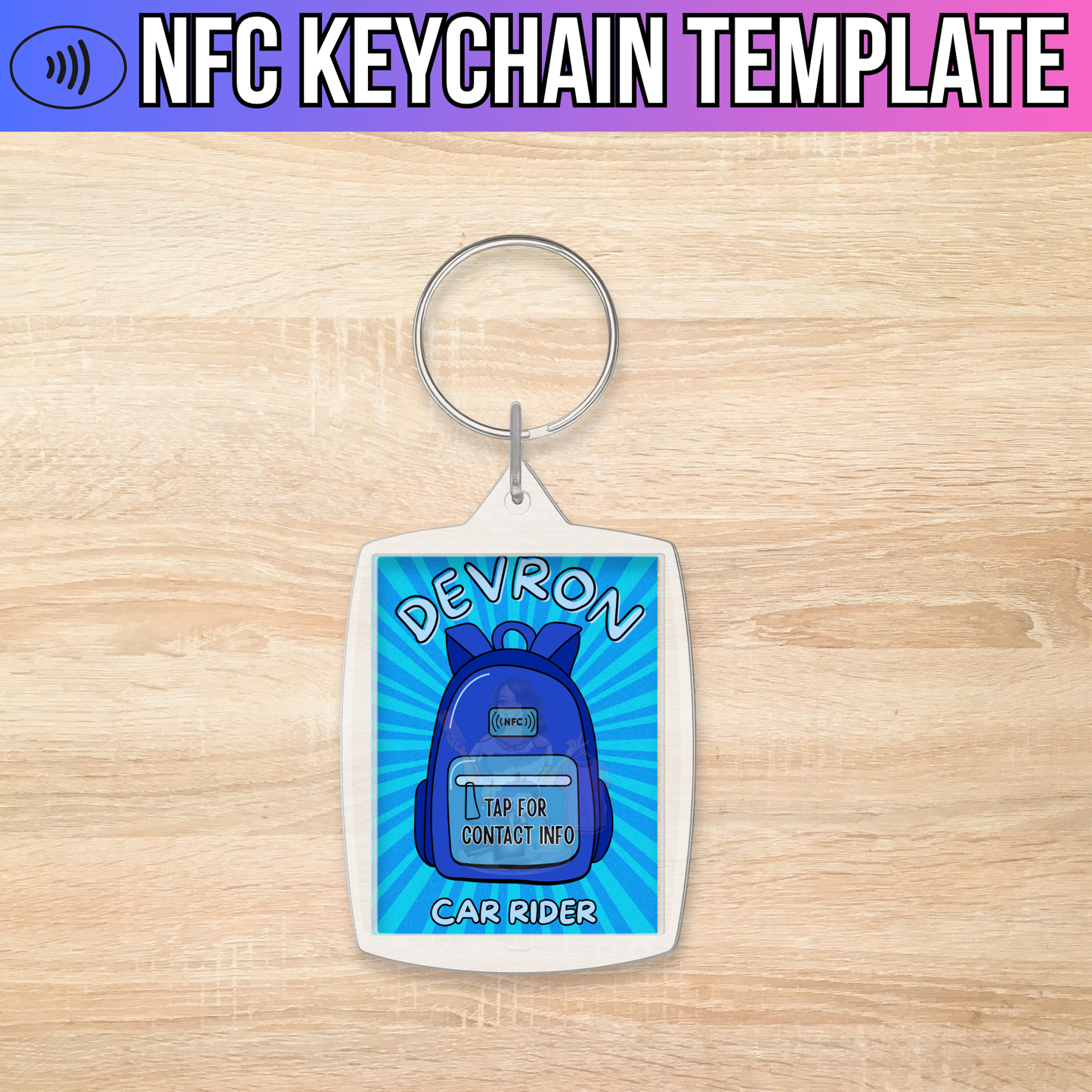 NFC Keychain Template (Blue)