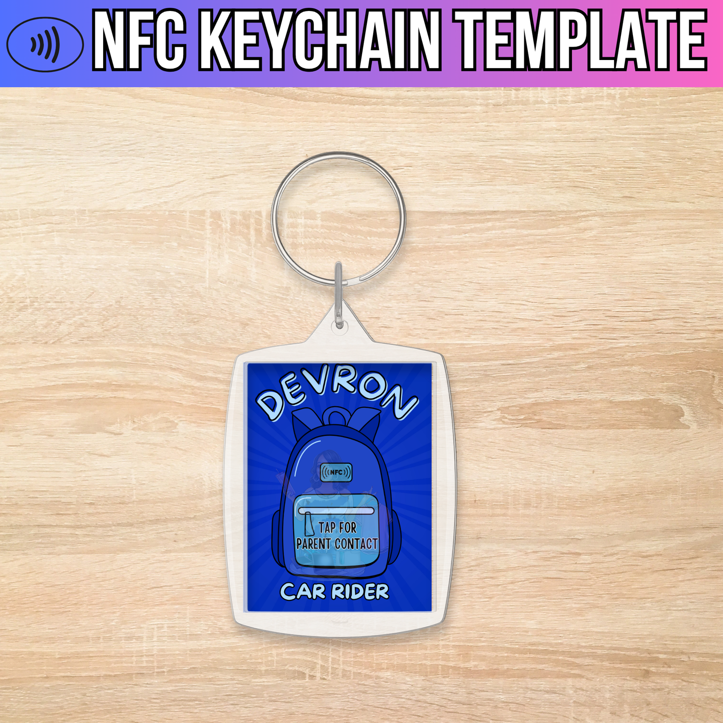 NFC Keychain Template (Blue)