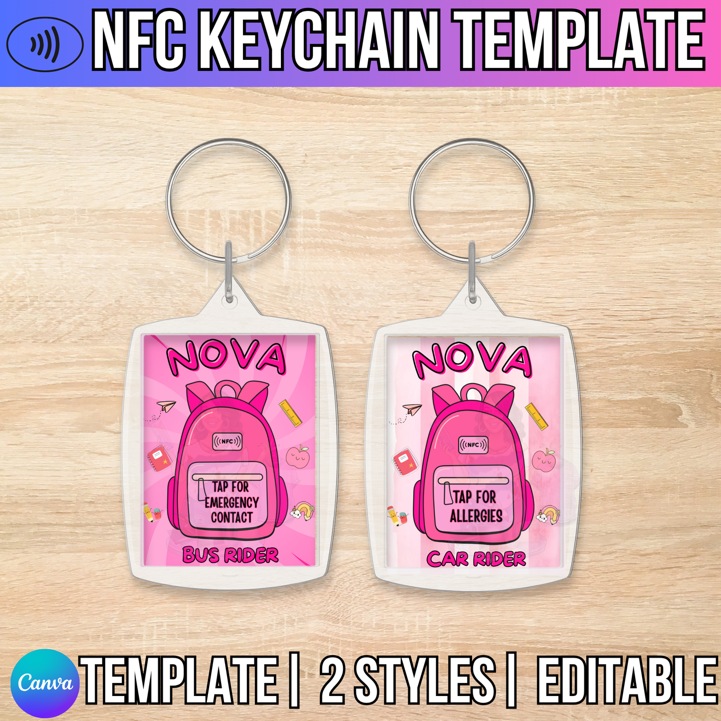 NFC Keychain Template (Pink)