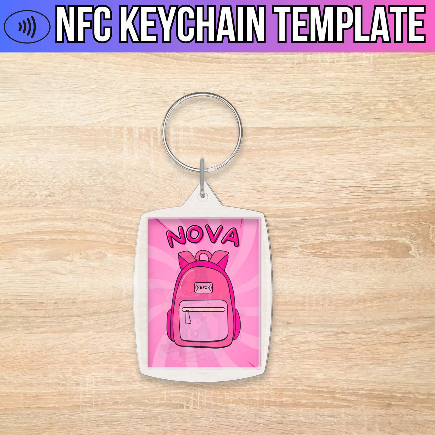 NFC Keychain Template (Pink)