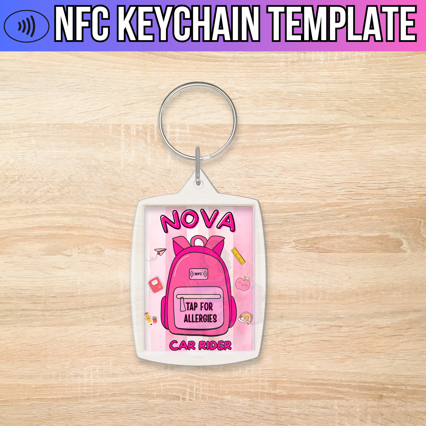NFC Keychain Template (Pink)