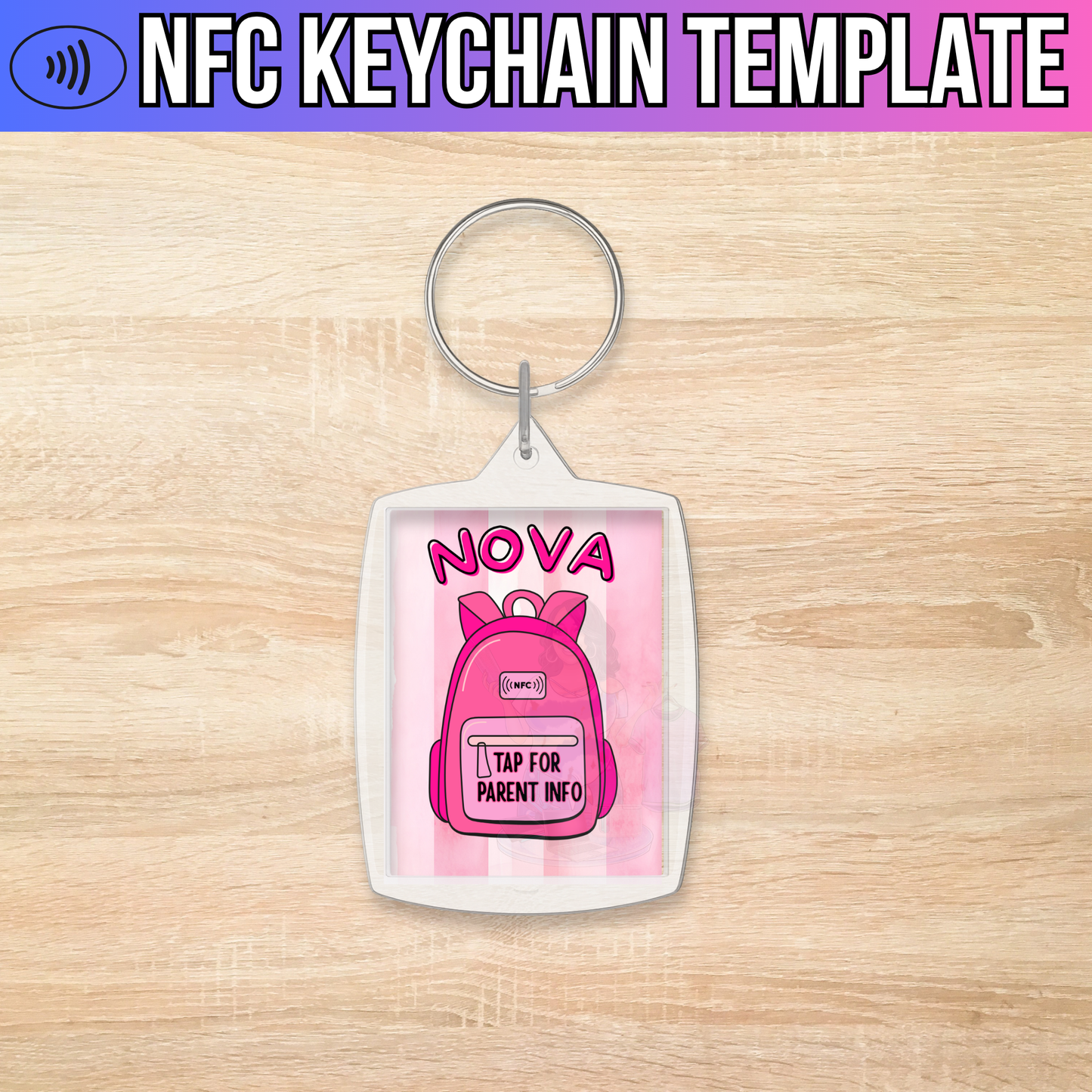 NFC Keychain Template (Pink)
