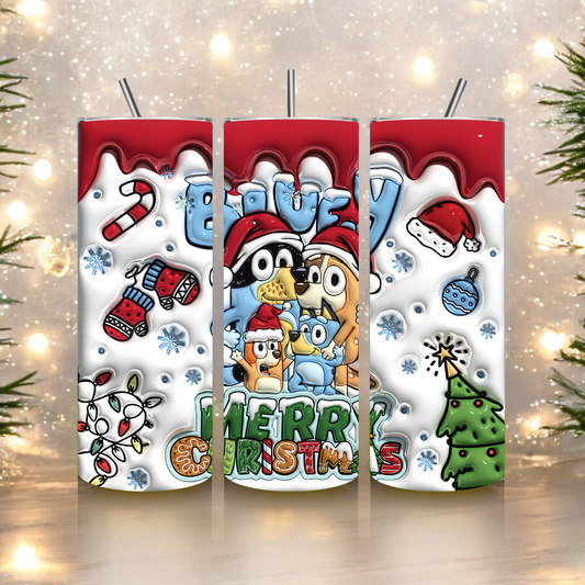 Bluey Merry Christmas Tumbler