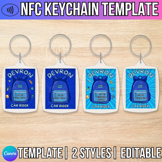 NFC Keychain Template (Blue)